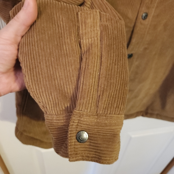 TELLURIDE CAMEL BROWN CORDUROY SHERPA LINED SNAP/BUTTON UP JACKET MENS SIZE XXL - Picture 7 of 10